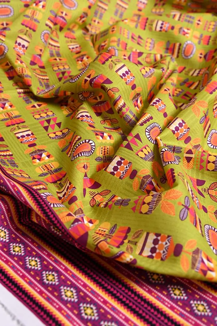 1-PC Kurti Unstitched Cambric Lawn
