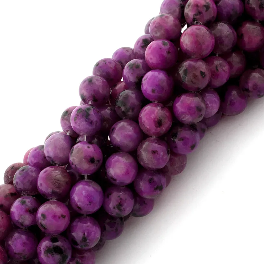 10mm Plain Round Purple Quartz Gem Stone Beads