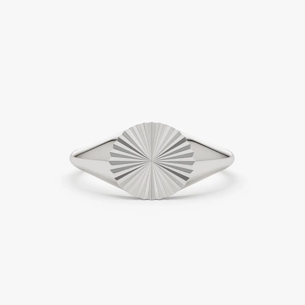 14k Gold Sun Signet Ring