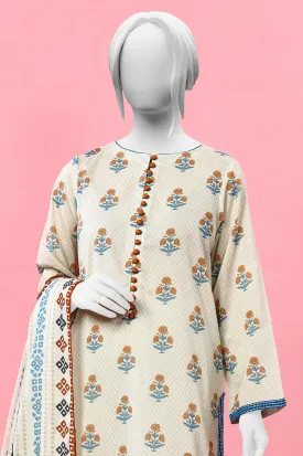 3PC Unstitched Printed
