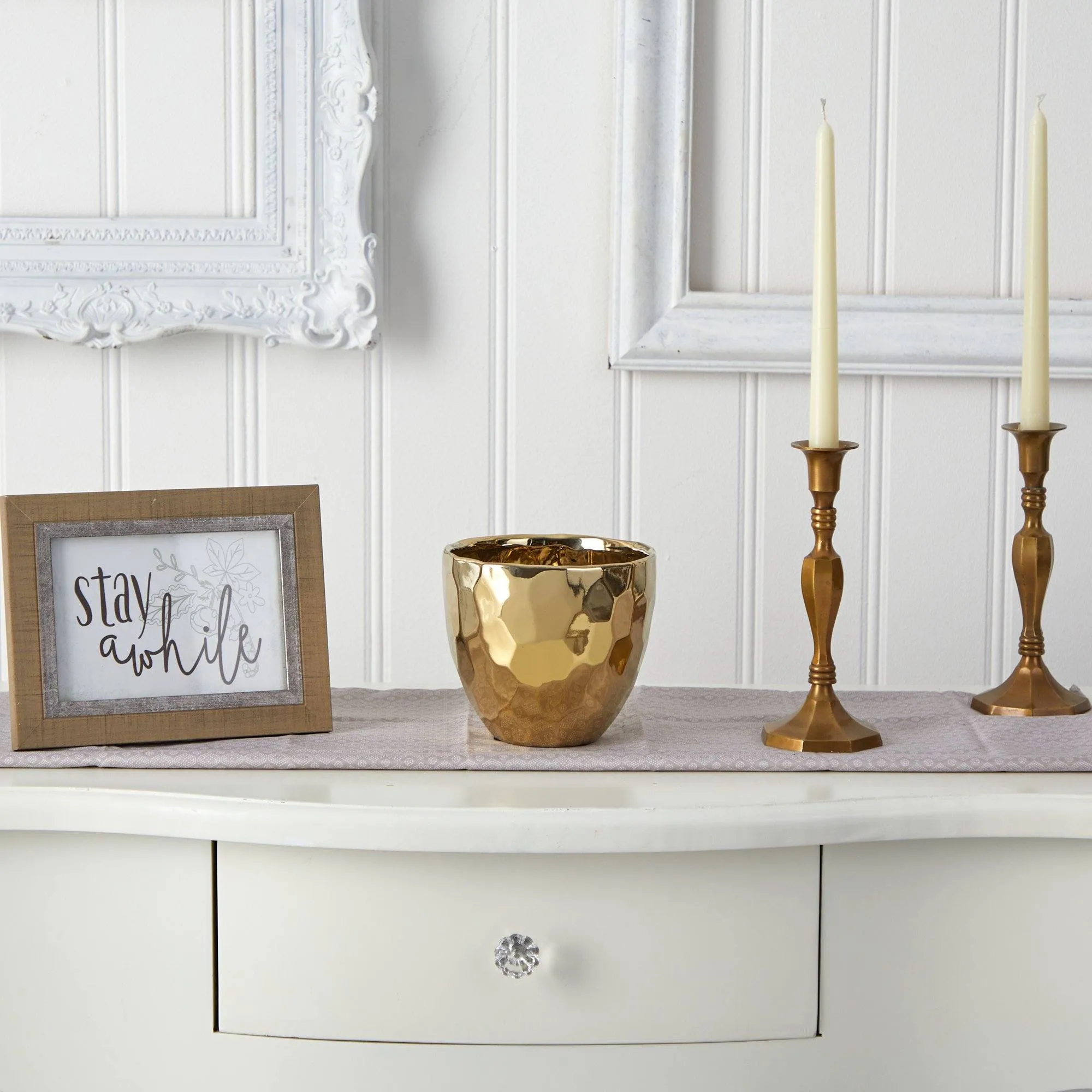 6” Designer Gold Vase