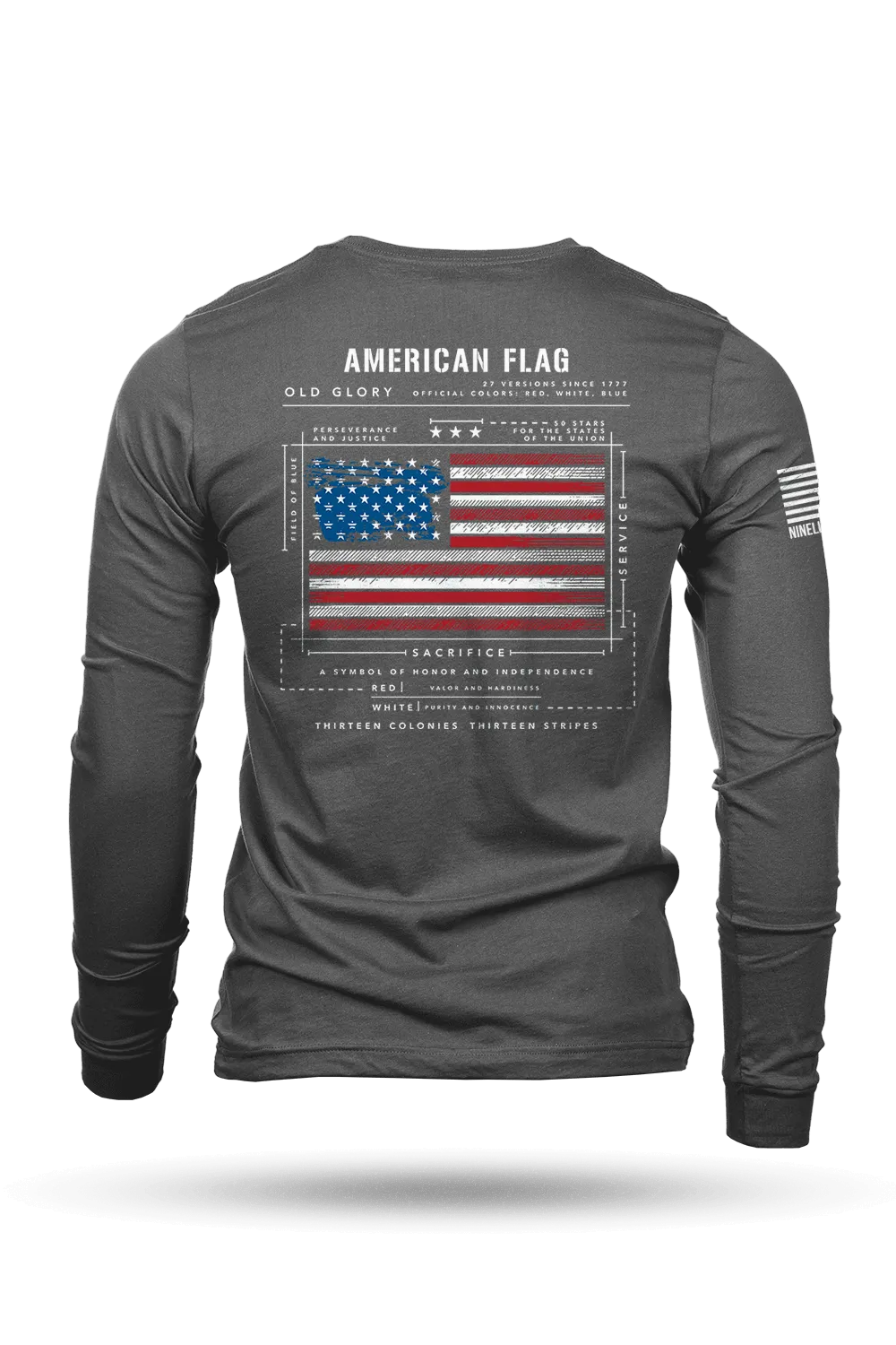 American Flag Schematic - Long Sleeve T-Shirt