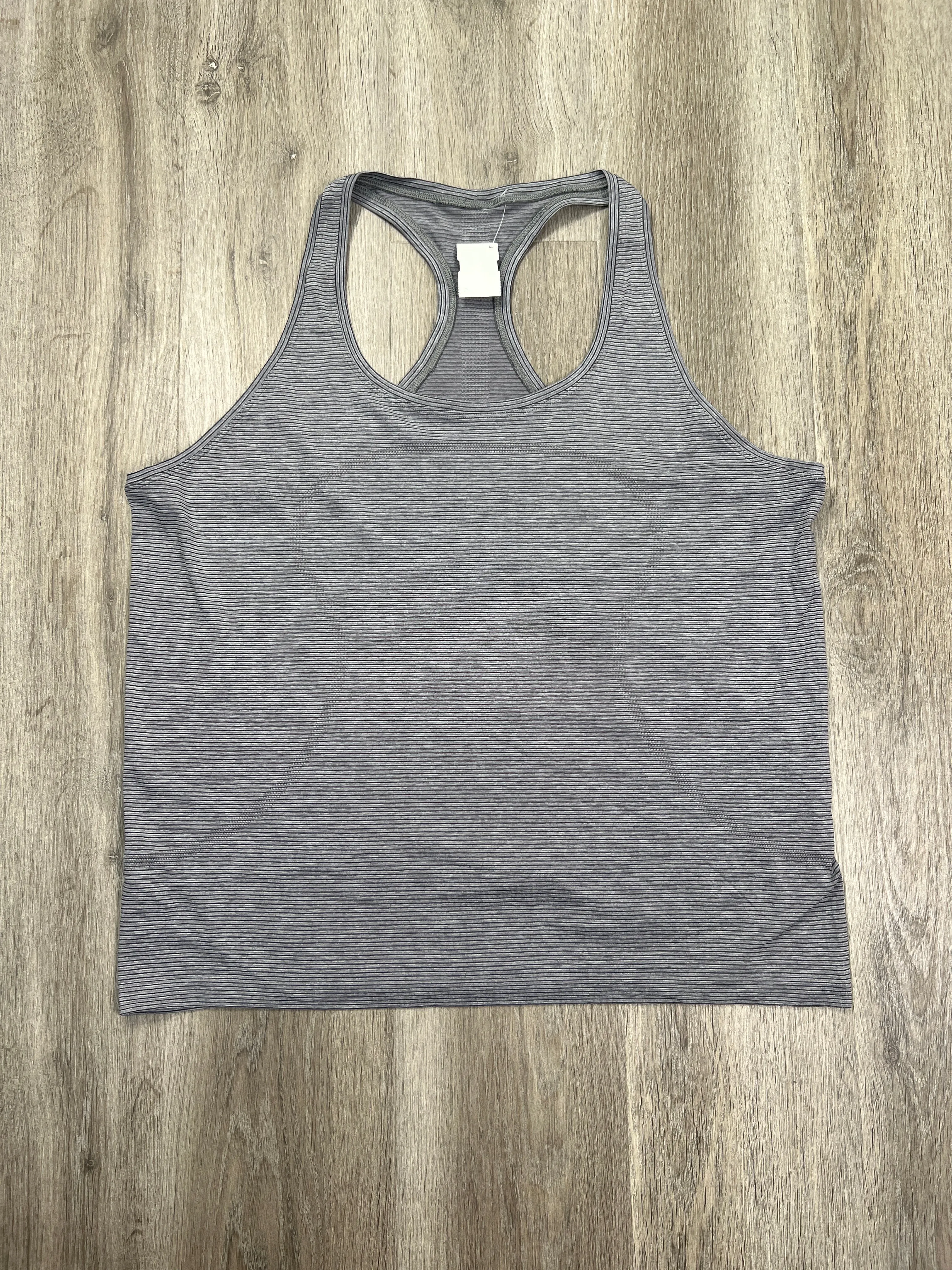 Athletic Tank Top By Lululemon In Black & Grey, Size: 1x
