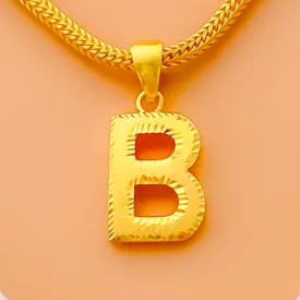 B 22k Gold Letter Pendant