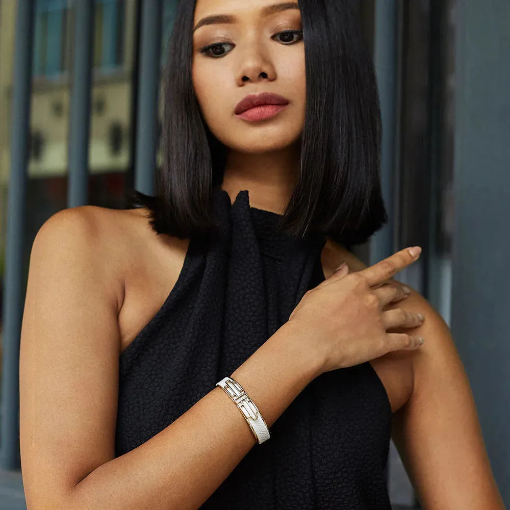Ban Zu Silk Cuff - Palm Tree Green