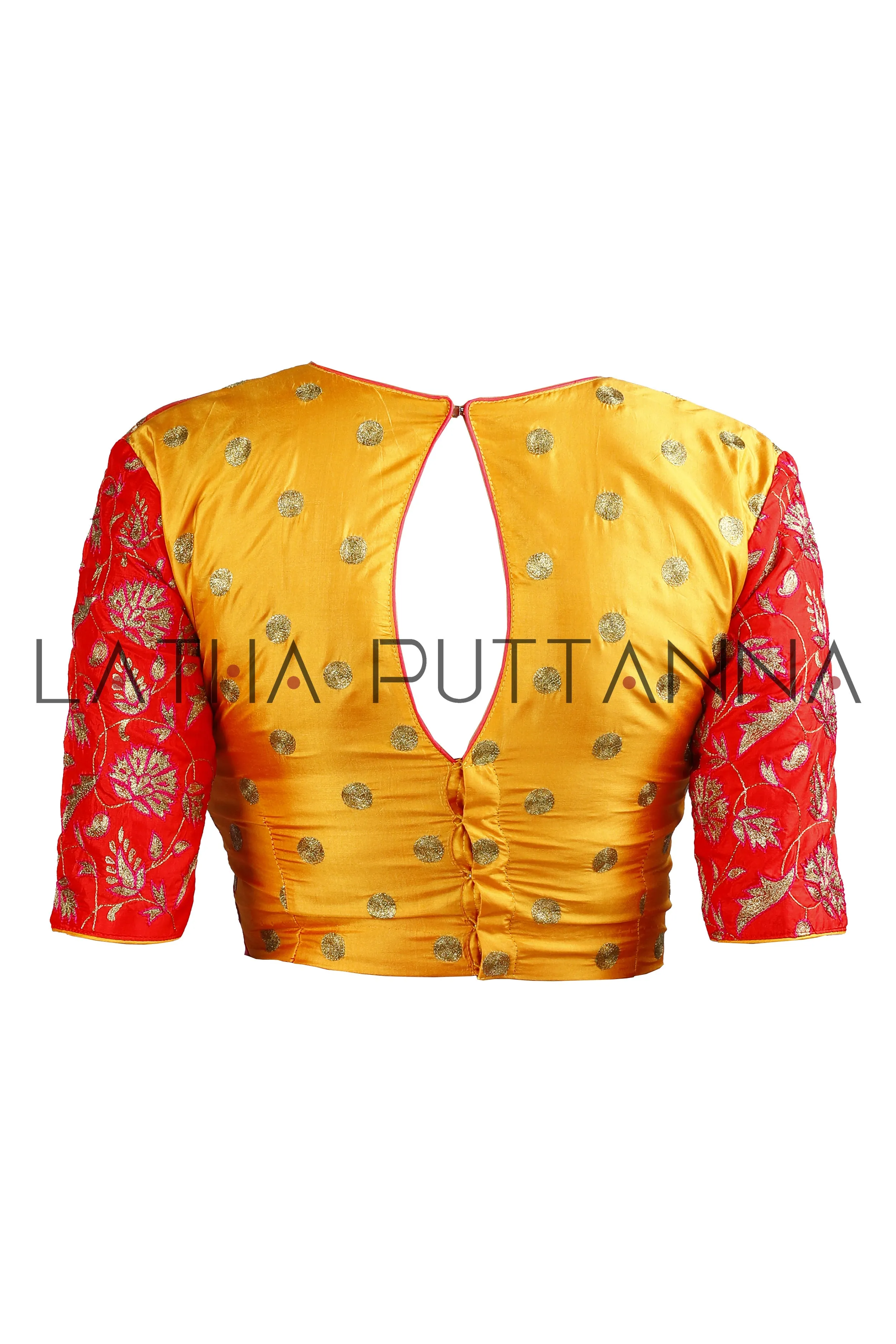 Bindhu - Pink Stunner with Polka Border