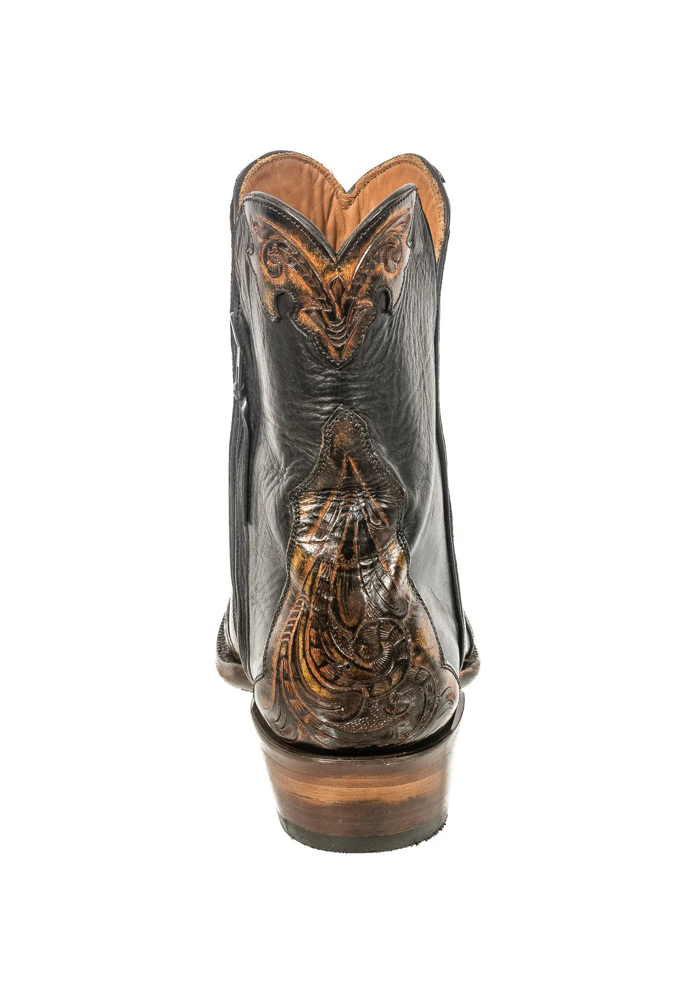 Black Jack Tooled Sanded Brown Bootie