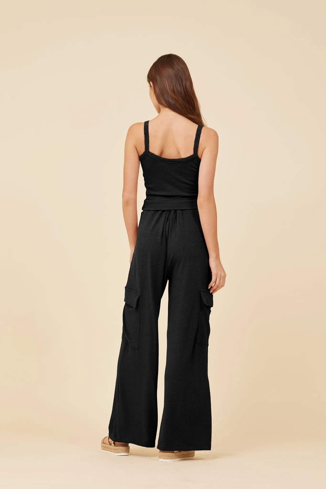 Black Knit Terry Tank