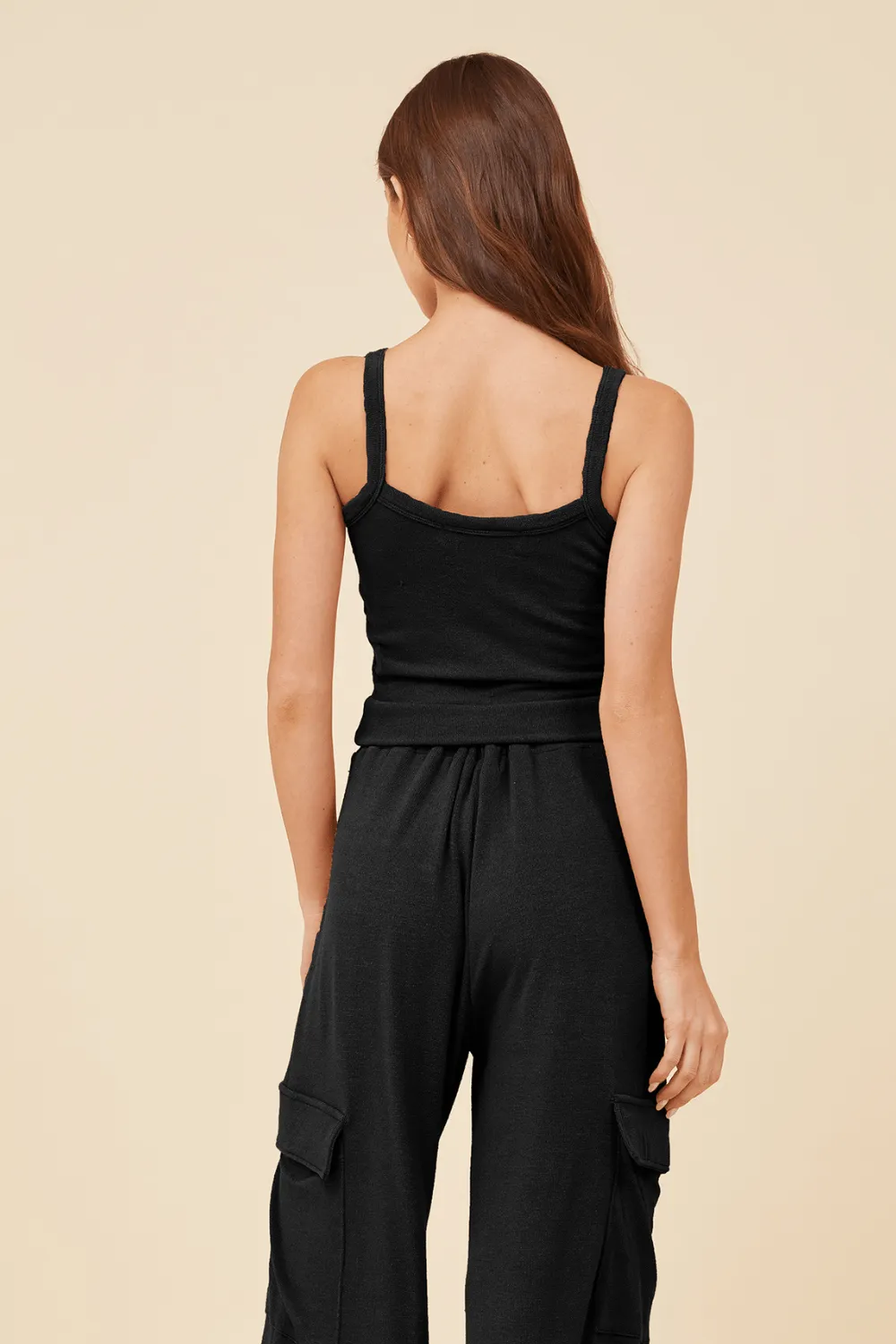 Black Knit Terry Tank