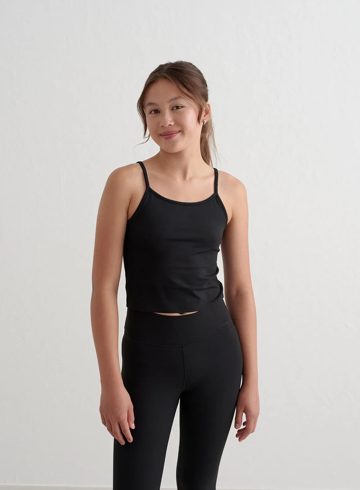 Black Young Sense Strap Singlet