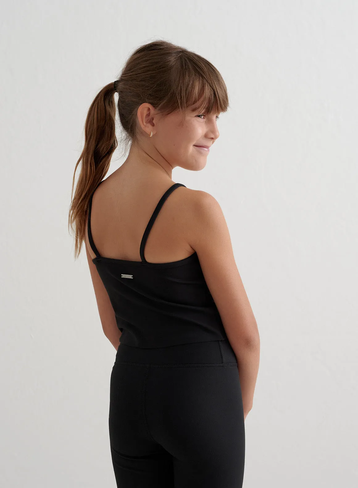 Black Young Sense Strap Singlet