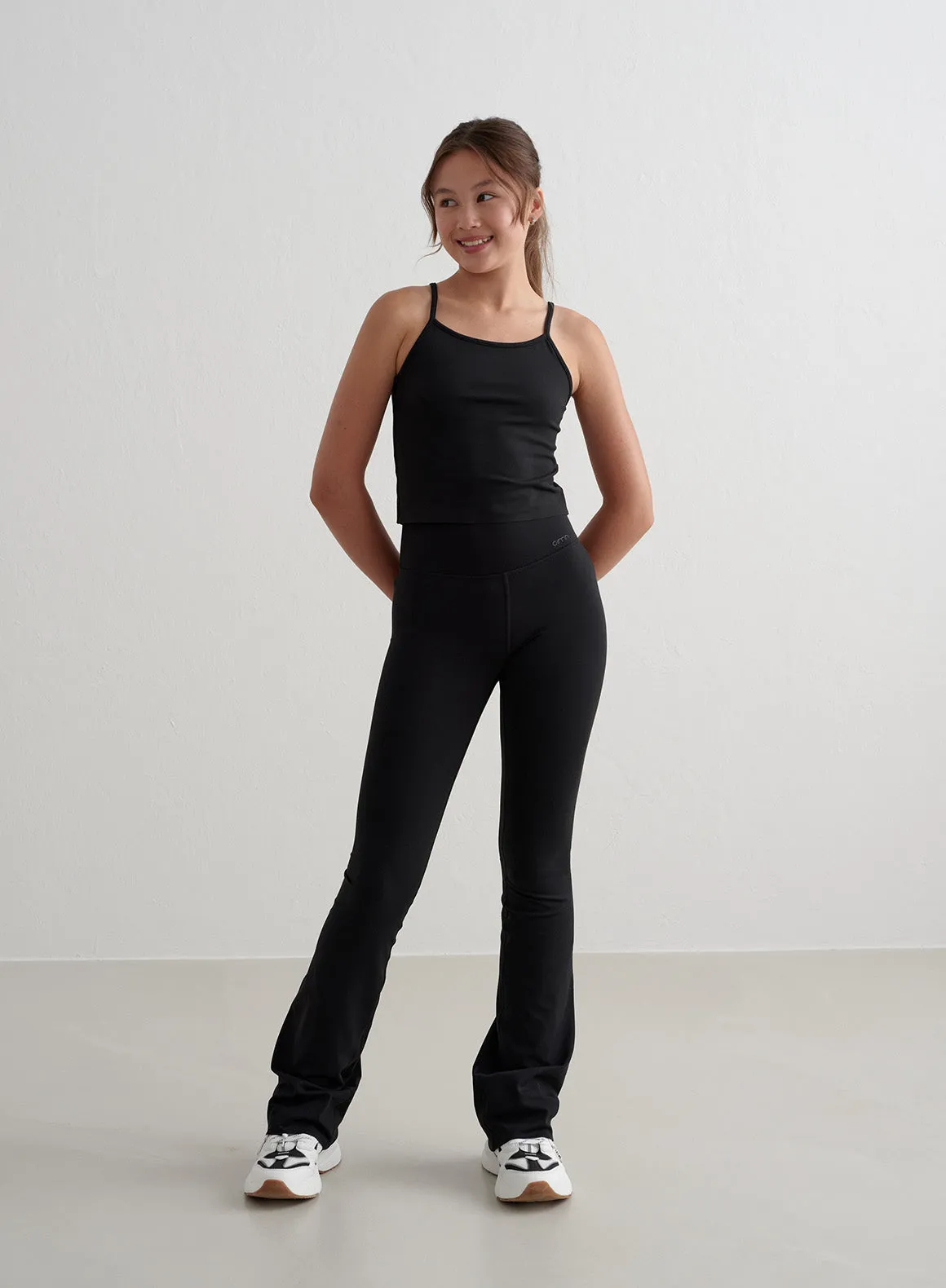 Black Young Sense Strap Singlet