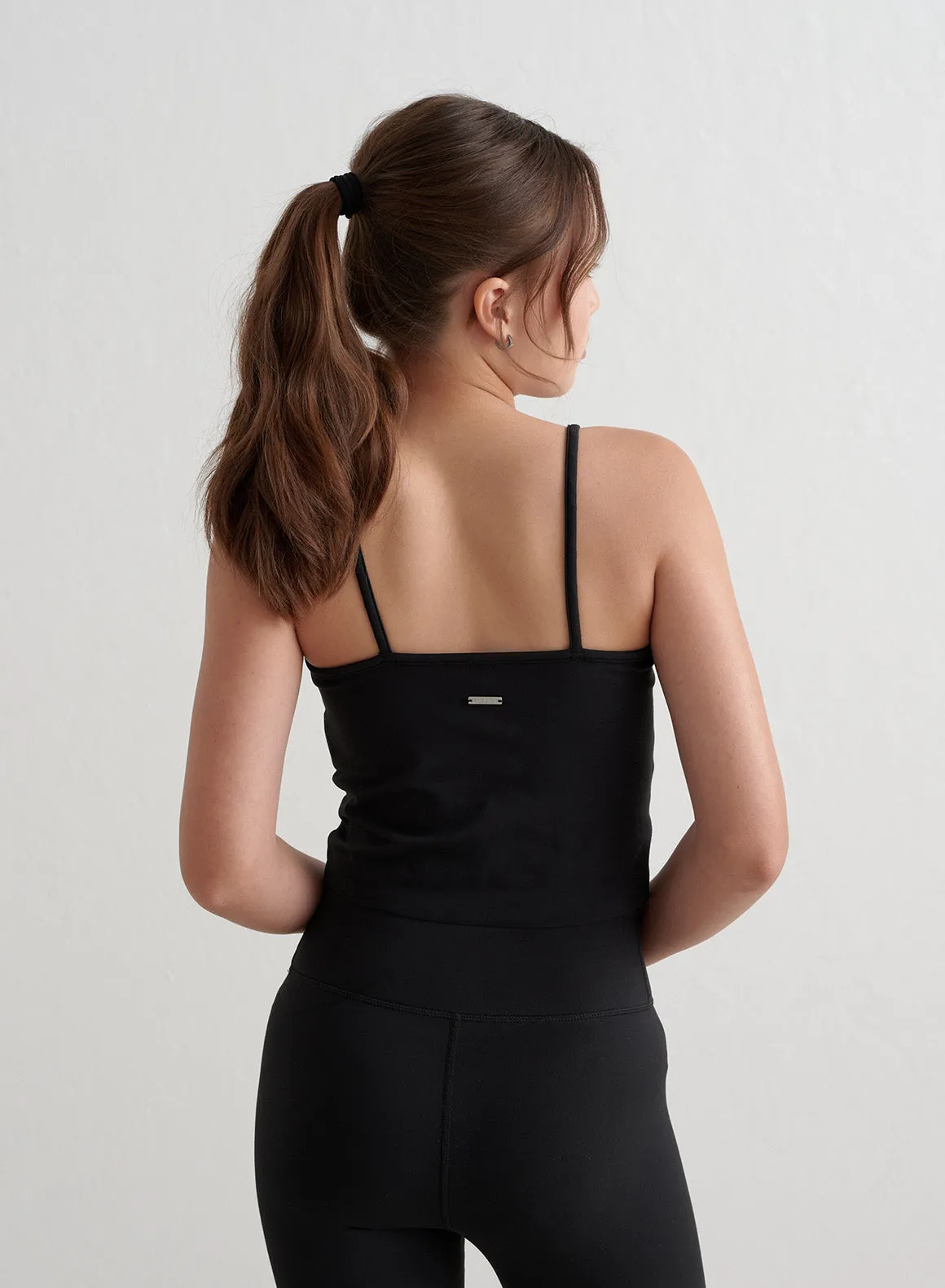 Black Young Sense Strap Singlet