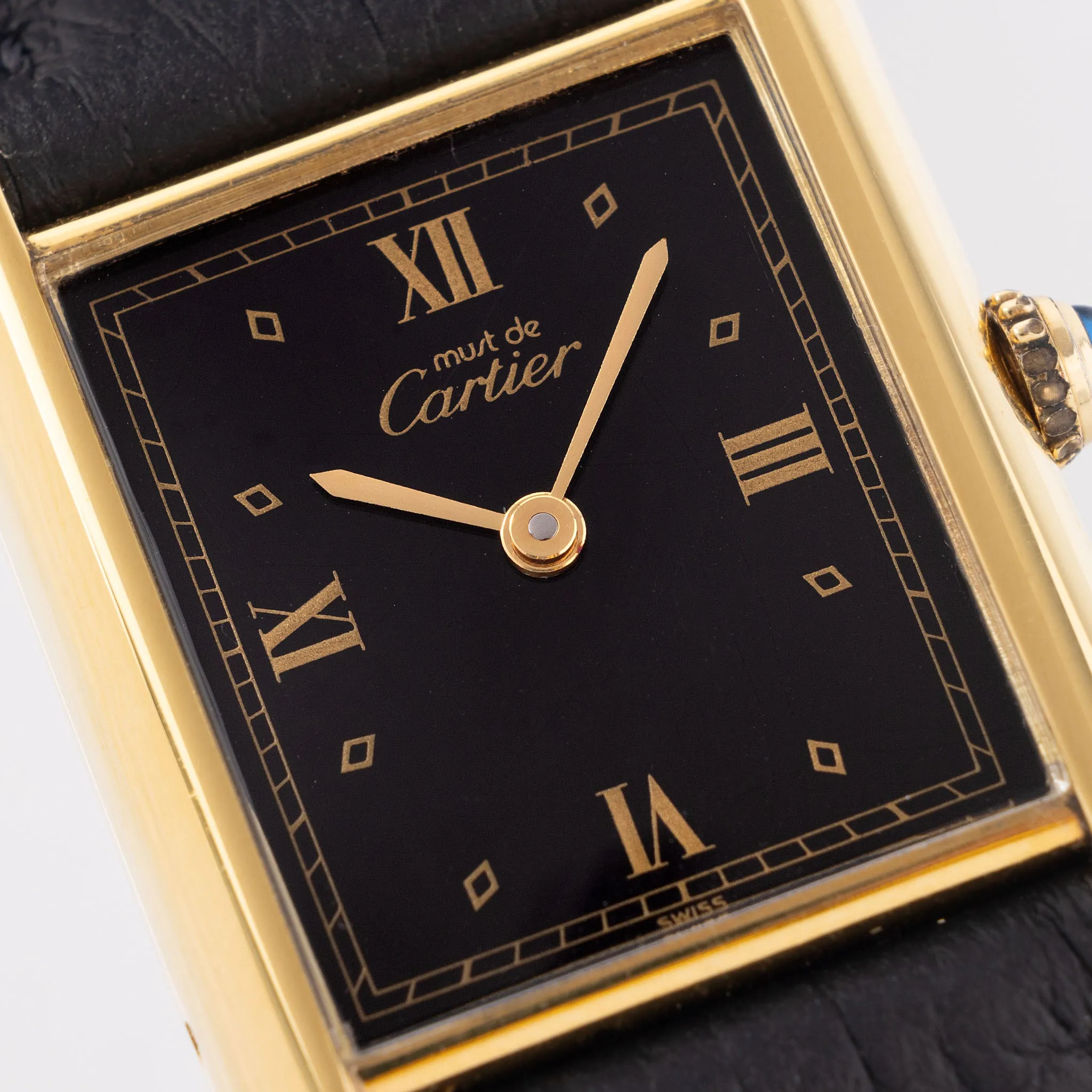 Black Dial Cartier Tank Must de Cartier Watch with Box and Papers Ref. 59005