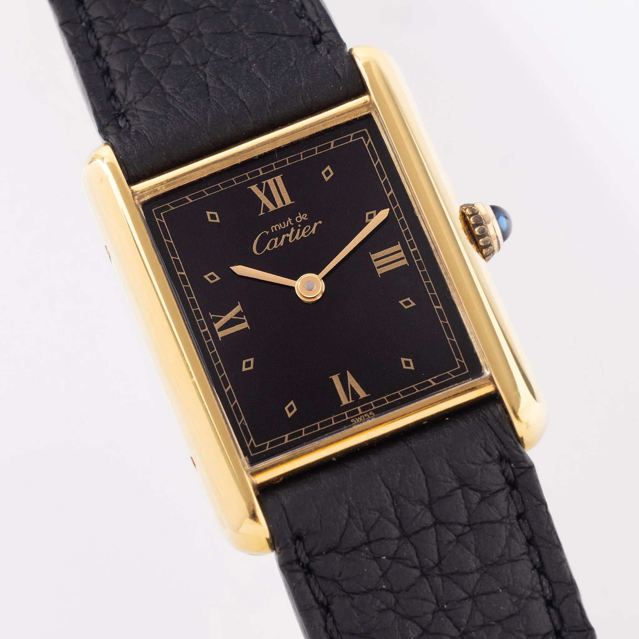 Black Dial Cartier Tank Must de Cartier Watch with Box and Papers Ref. 59005