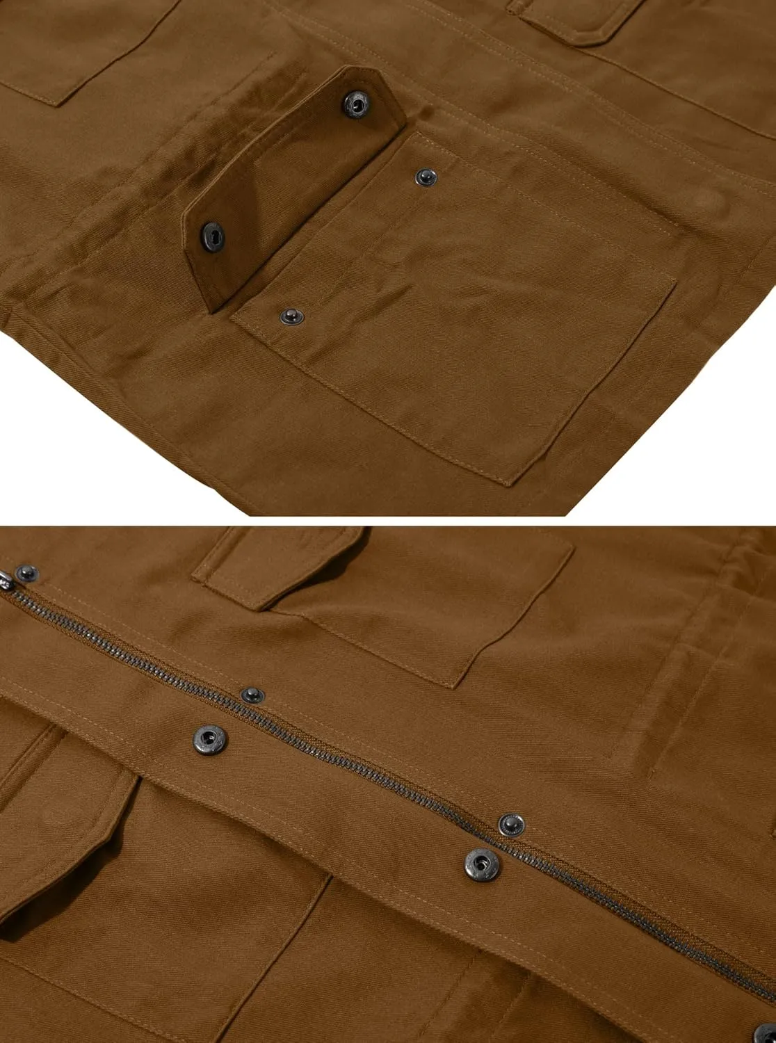 chouyatou Women's Fall Stand Collar Zip Up Military Cotton Utility Safari Jacket
