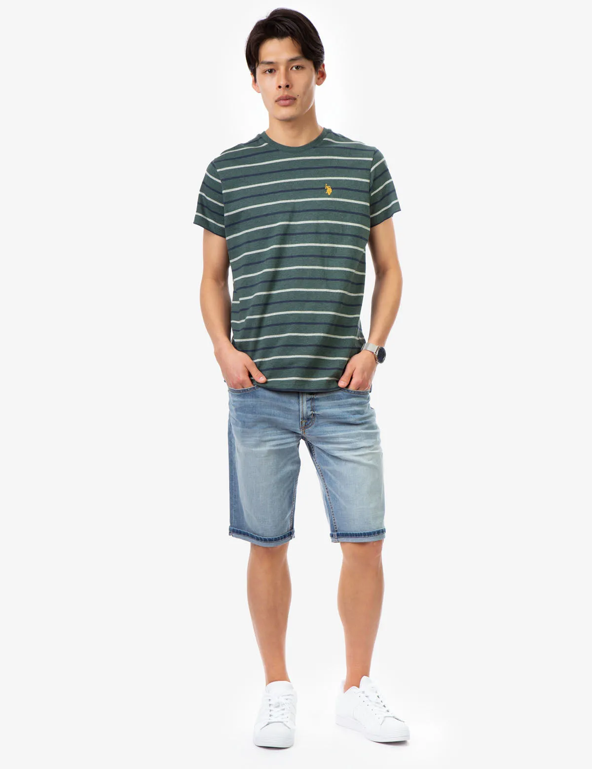 CLASSIC STRIPED CREW NECK T-SHIRT
