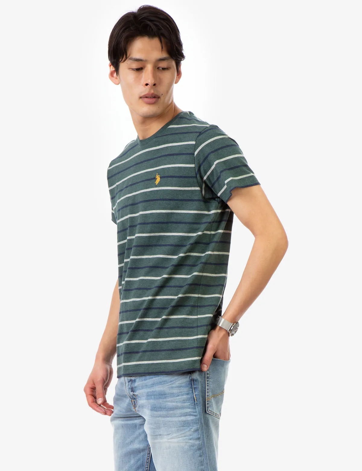 CLASSIC STRIPED CREW NECK T-SHIRT