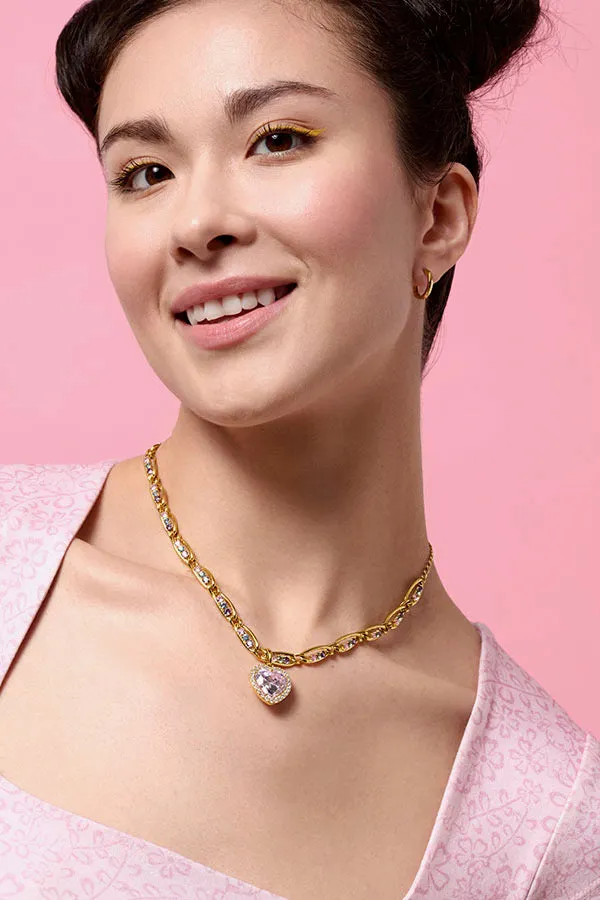 Cloud Haven Pink Bulldog Hoops Gold