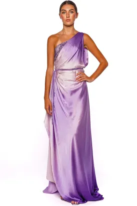 Continua One Shoulder Hand Dyed Silk Gown