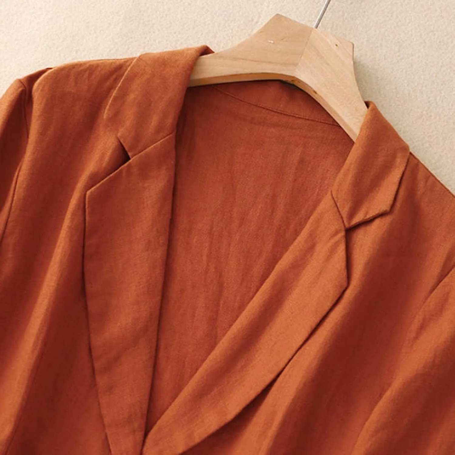 Cotton Linen Blazer for Women Long Sleeve Loose Casual Blazer Jackets Lightweight Spring Summer Work Suit Jacket