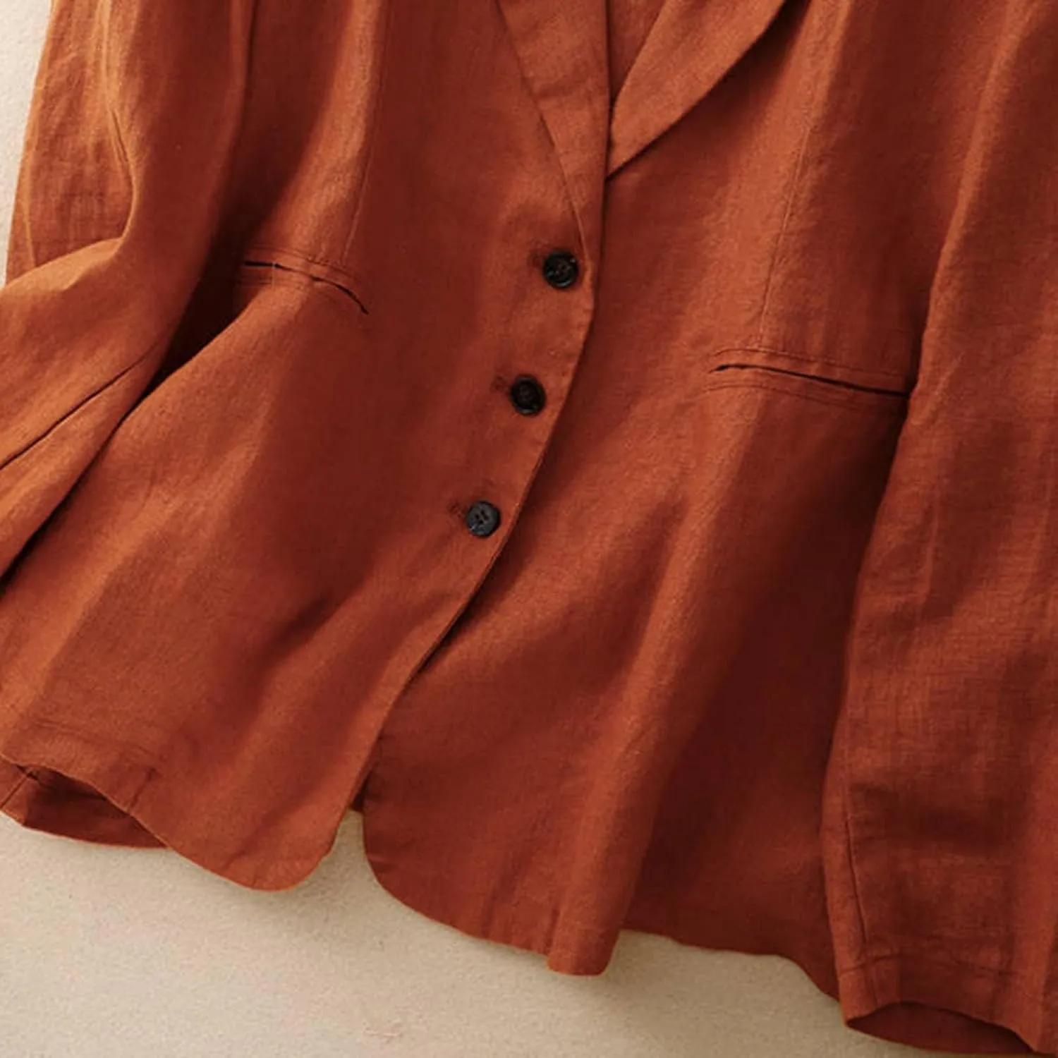 Cotton Linen Blazer for Women Long Sleeve Loose Casual Blazer Jackets Lightweight Spring Summer Work Suit Jacket
