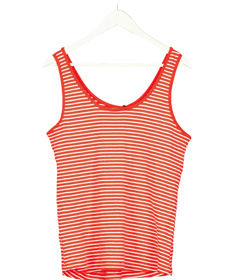 Damson Madder Red Embroidered Striped Tank Top UK 12