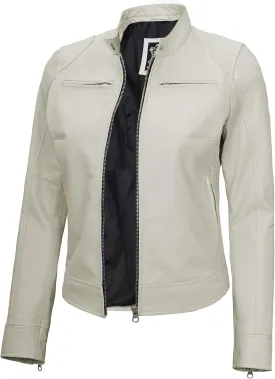 Decrum Leather Jackets For Women - Cafe Racer Style Casual Trending Fashion Womens Leather Jacket