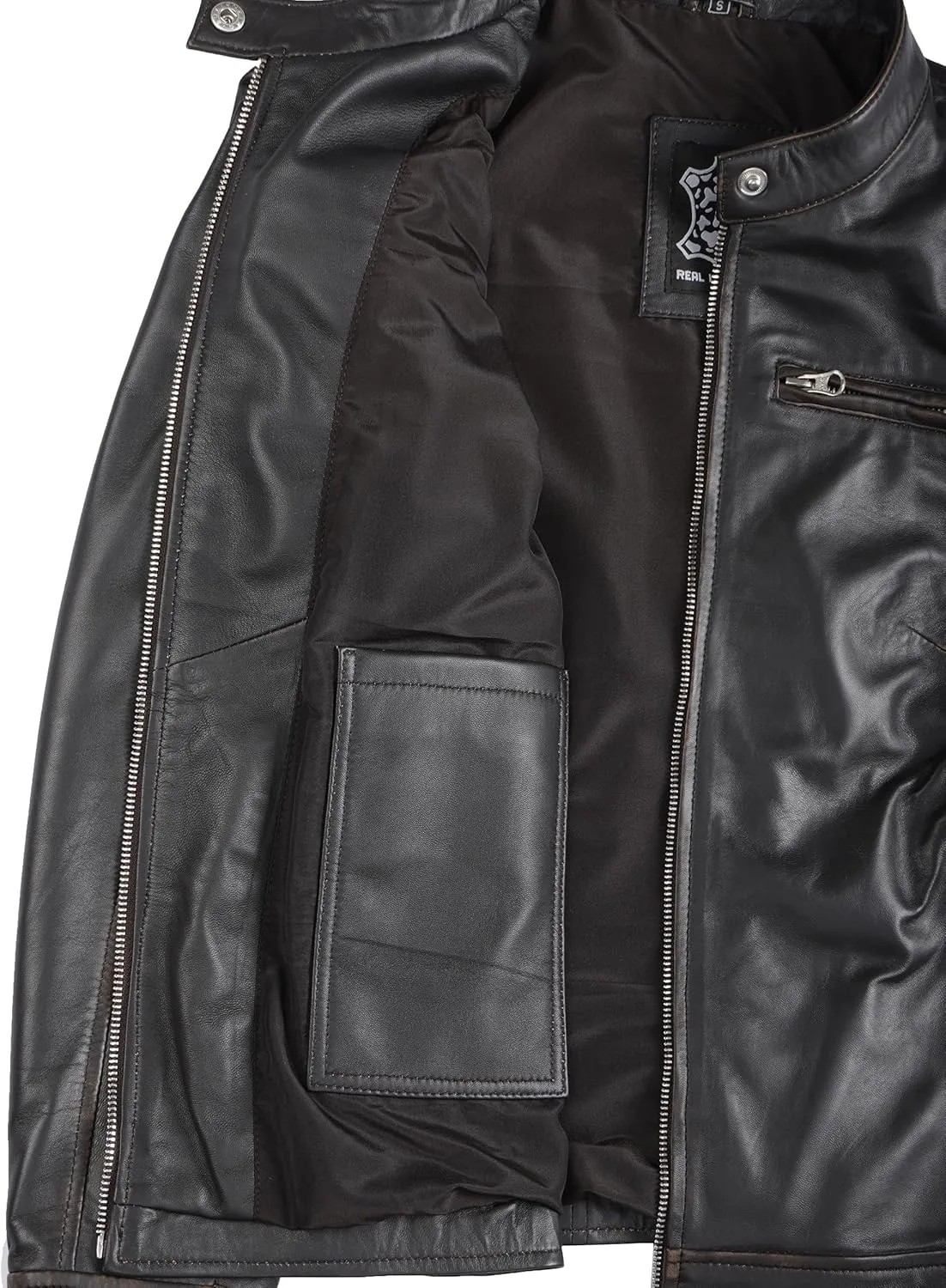 Decrum Leather Jackets For Women - Cafe Racer Style Casual Trending Fashion Womens Leather Jacket