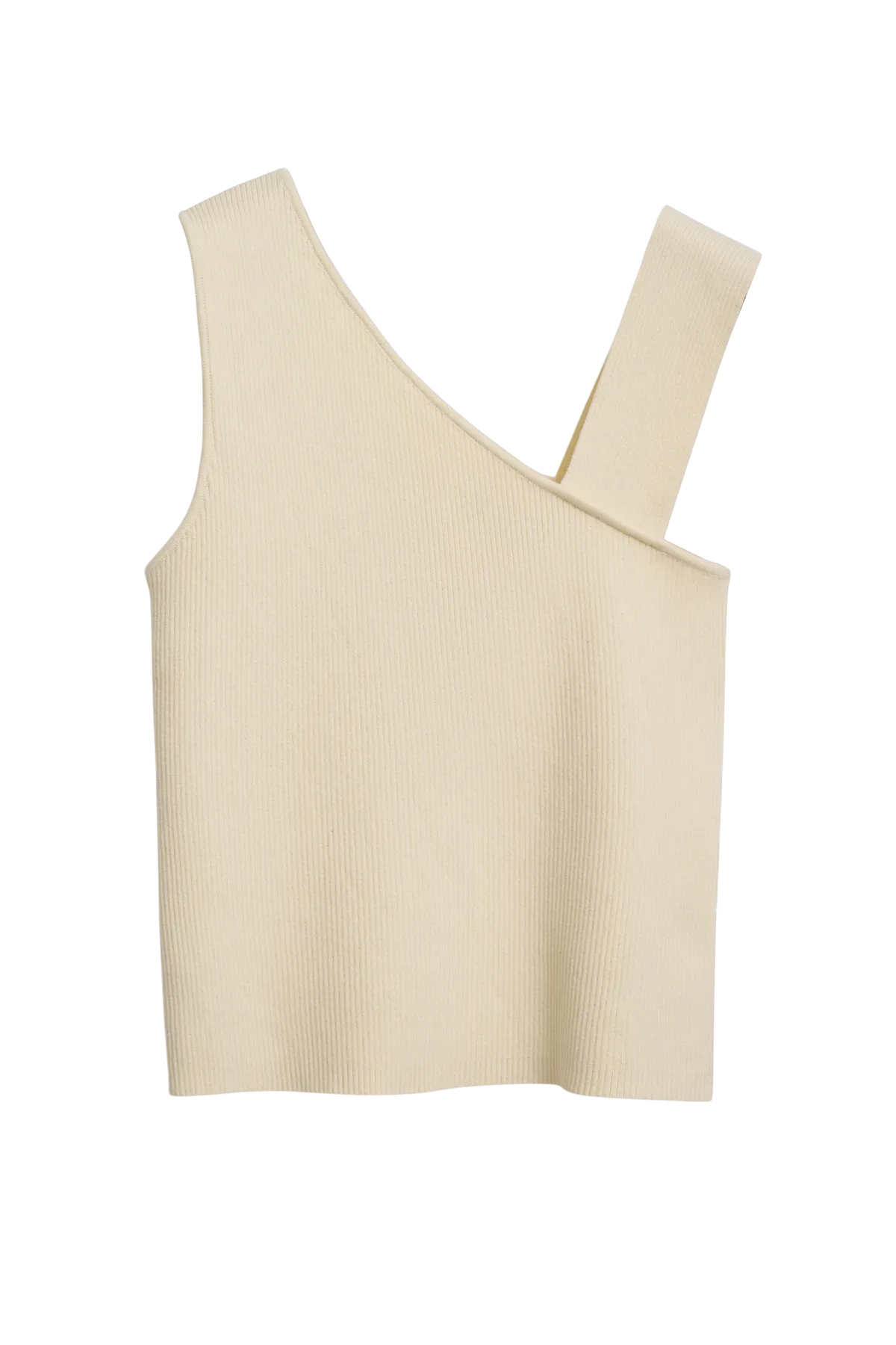 DSTLD Asymmetrical Rib Tank in Buttercream