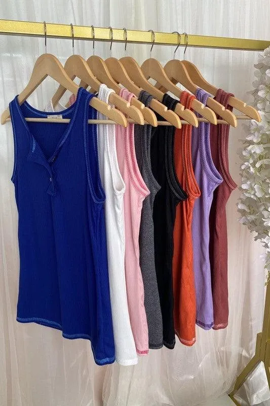 Emma Basic Round Neck Sleeveless Tank Top S-XL