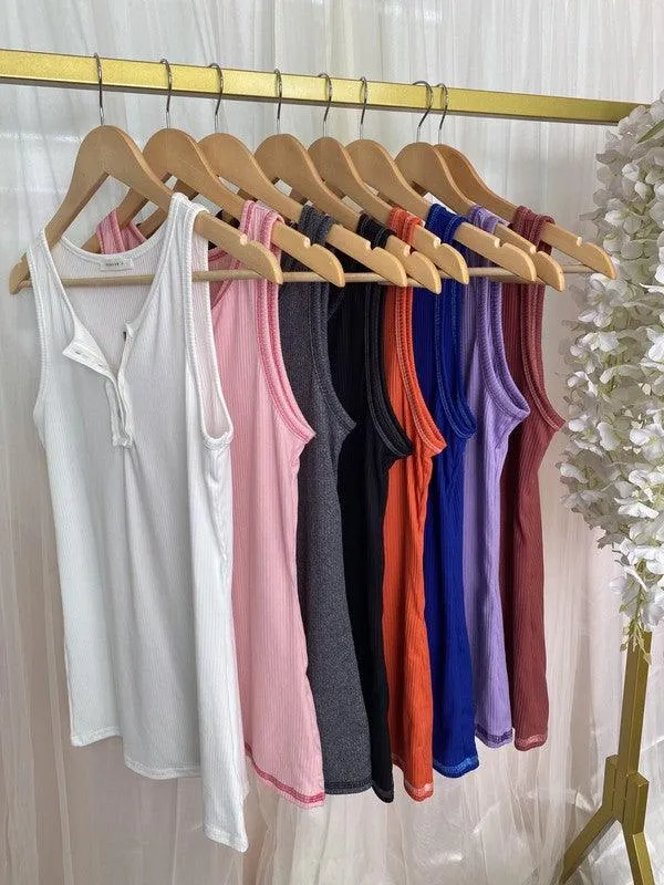 Emma Basic Round Neck Sleeveless Tank Top S-XL
