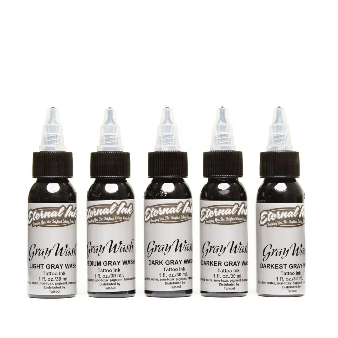 Eternal Ink Gray Wash Tattoo Ink Set (5ct x 1oz)