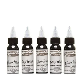 Eternal Ink Gray Wash Tattoo Ink Set (5ct x 1oz)