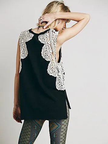 Free People Bulls Eye Tee Black