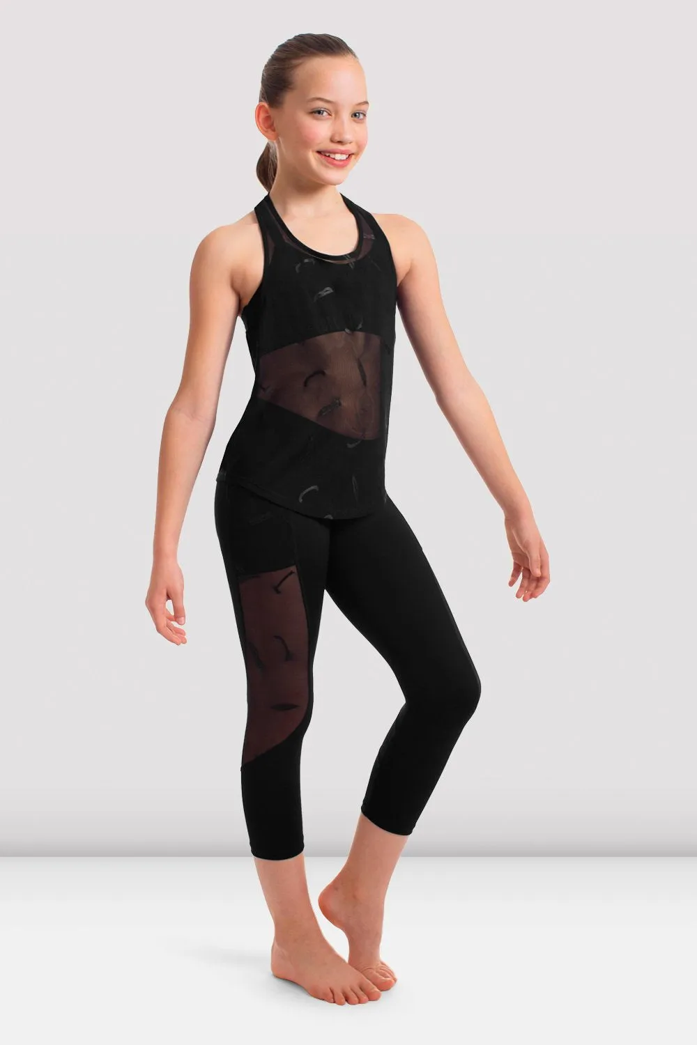 Girls Miley Bloch Logo Mesh Racer Back Tank
