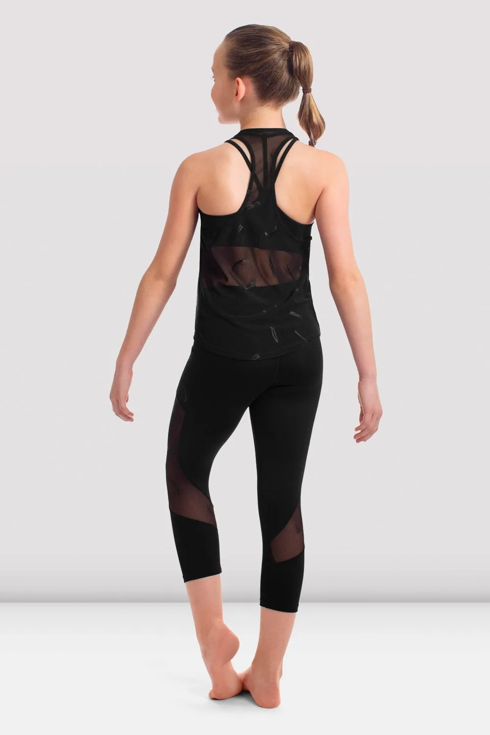 Girls Miley Bloch Logo Mesh Racer Back Tank
