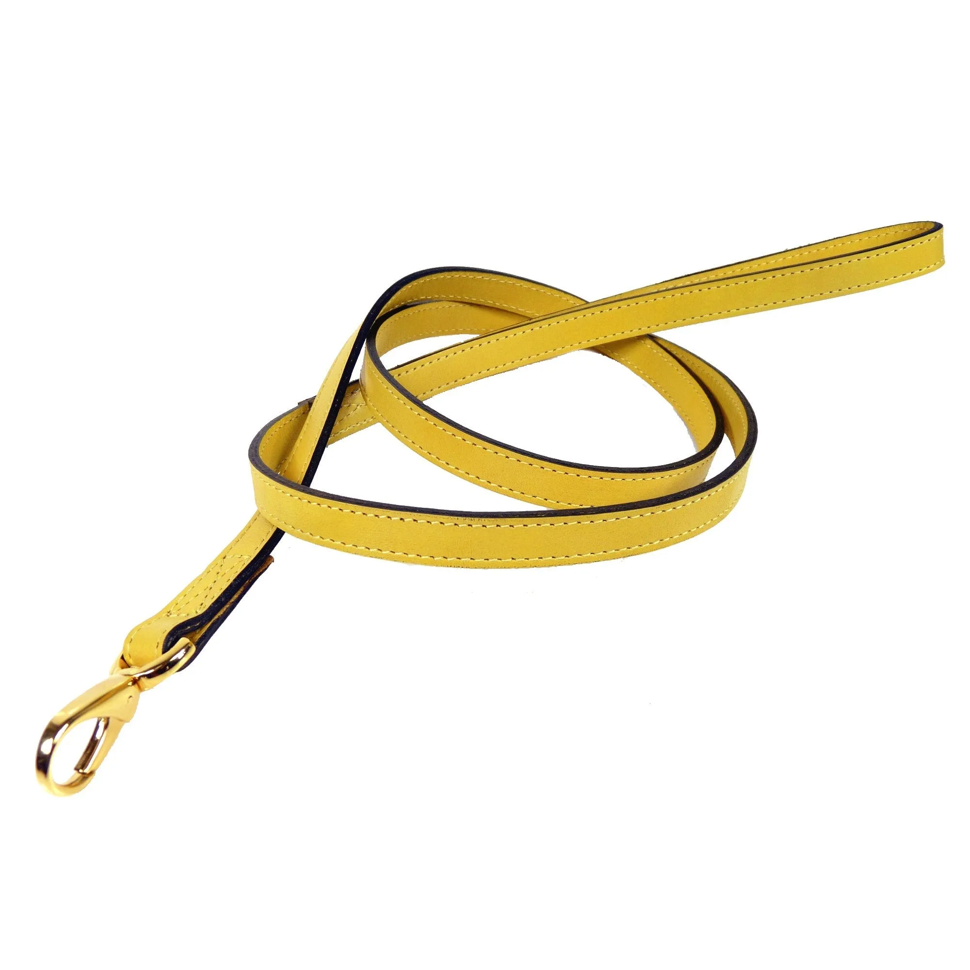 Hamilton Dog Leash in Canary Yellow & Gold