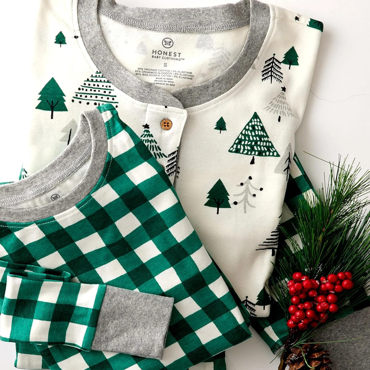 HonestBaby Family Matching Organic Cotton Holiday Pajamas