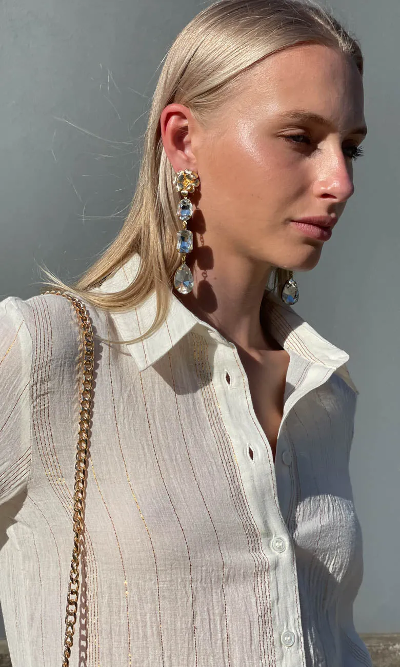 HOSS Stripe Gold Lurex Shirt