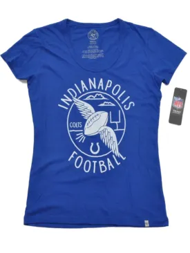 Indianapolis Colts 47 Brand Women Blue Vintage Scoop Neck T-Shirt (S)