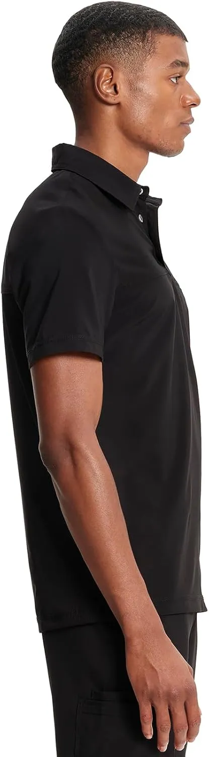 Infinity Cherokee Mens Scrub Top Modern Fit Polo T-Shirt with Zipper Chest Pocket CK825A