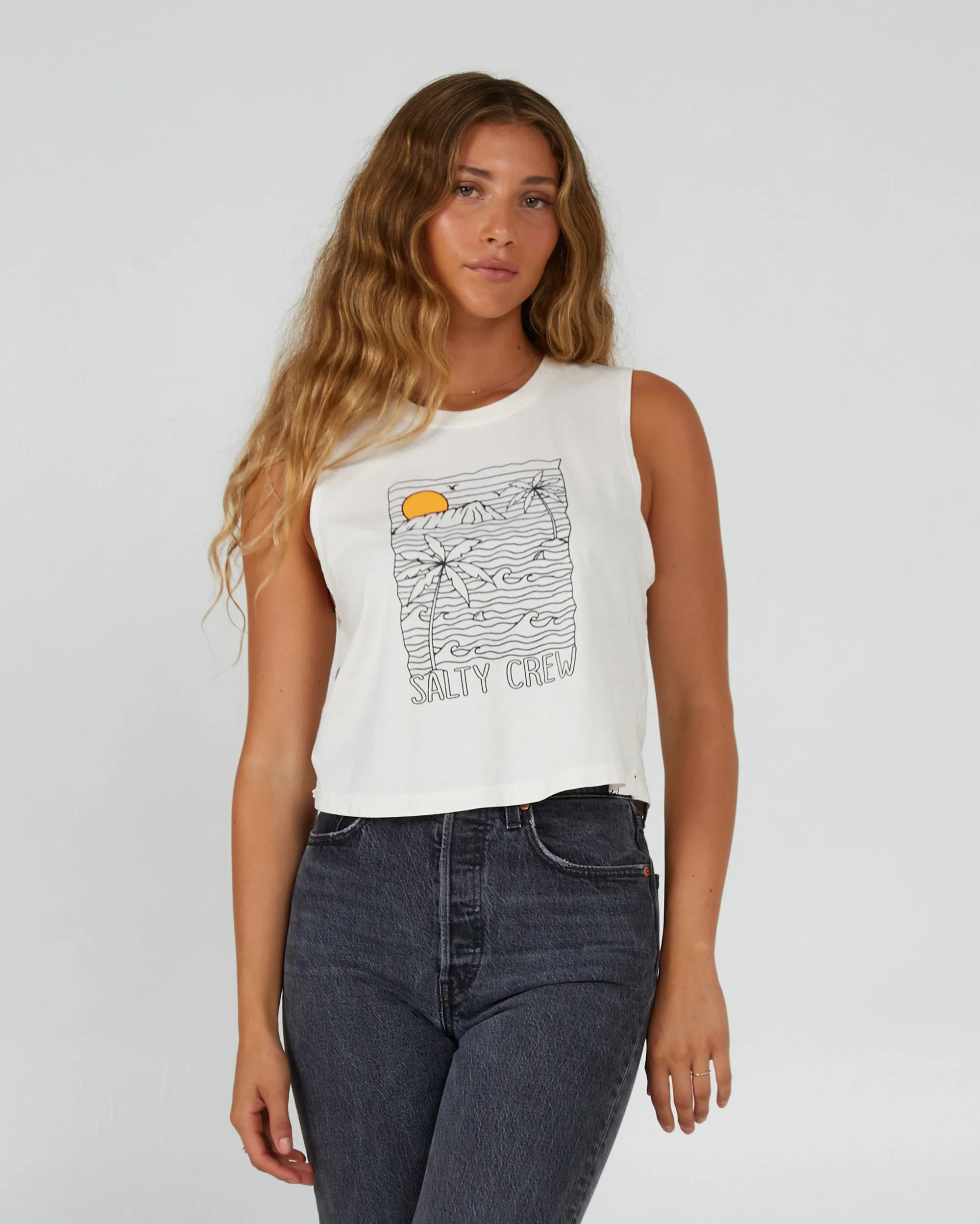 Joy Off White Cropped Tank