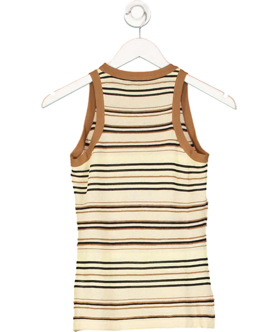 Karen Millen Brown Lightweight Striped Tank UK XS
