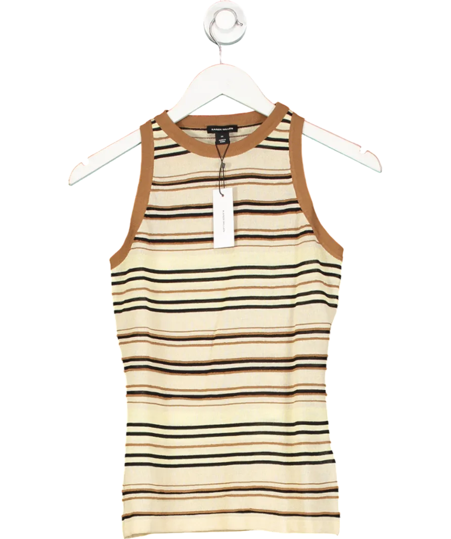 Karen Millen Brown Lightweight Striped Tank UK XS