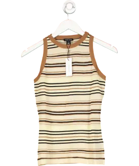 Karen Millen Brown Lightweight Striped Tank UK XS