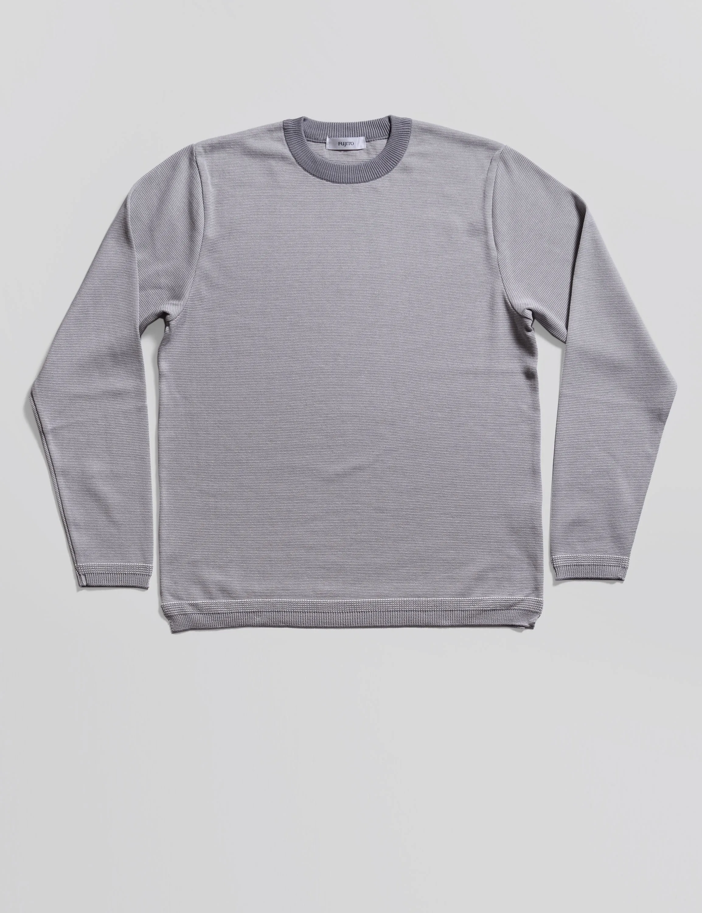 Knit Cotton Sweater - Gray Border