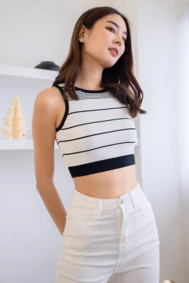 LEXLEY STRIPES KNIT TOP IN BLACK