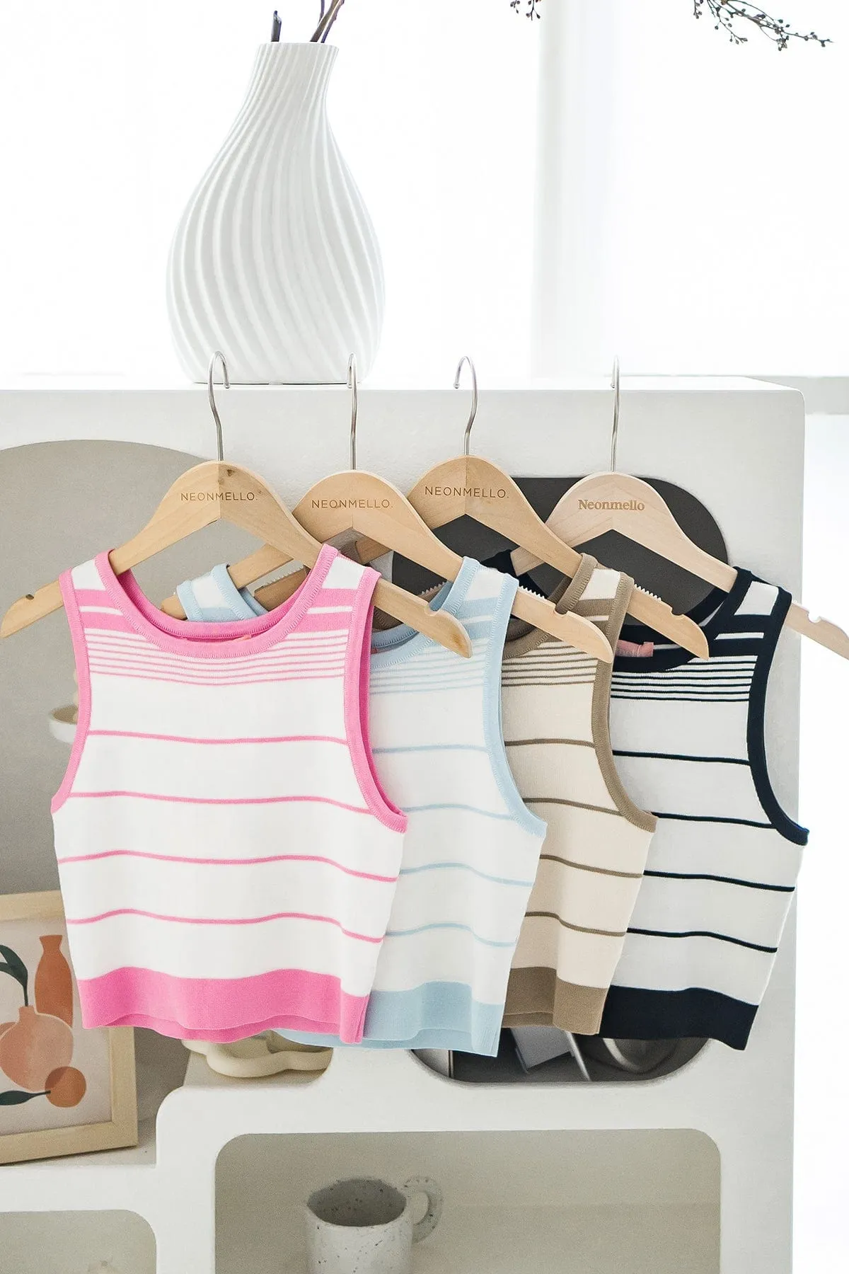 LEXLEY STRIPES KNIT TOP IN BLACK