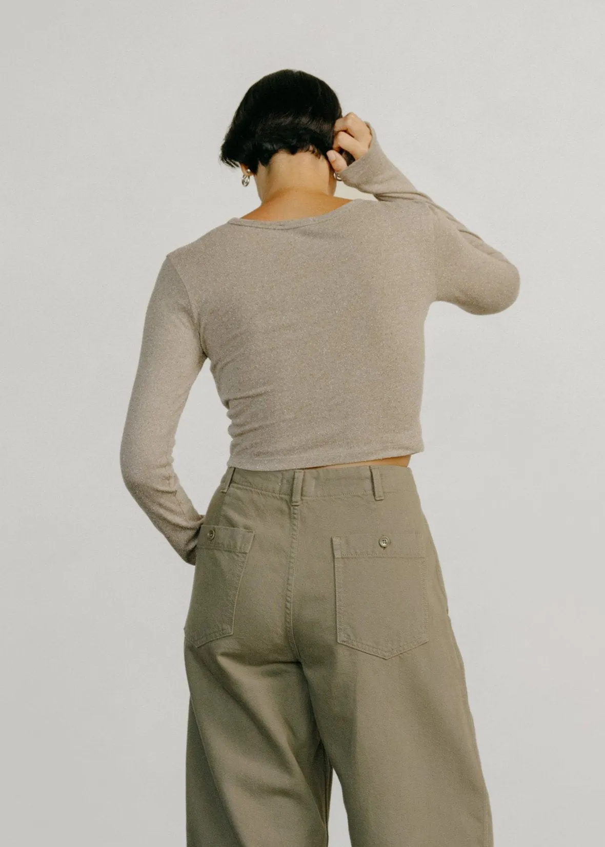 Lia Top, Regen Silk Noil Jersey, Twig Heather